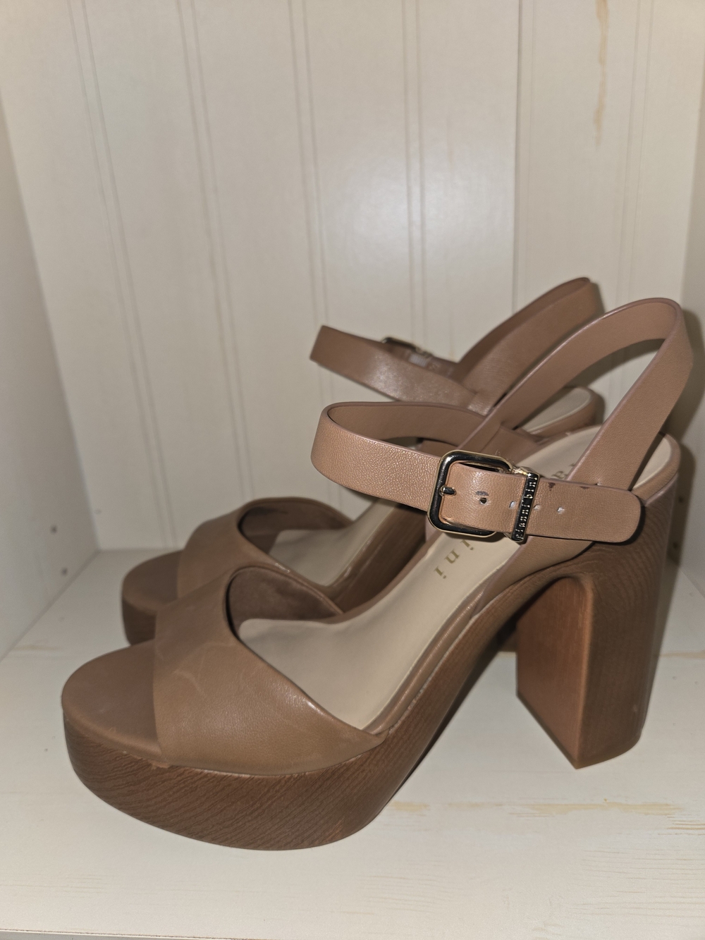 Gianni Bini Platform Block Heel Sandals in Brown